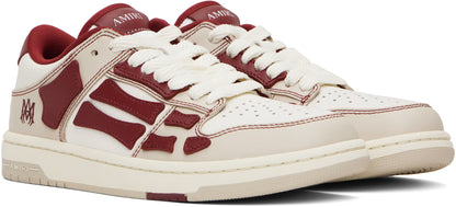 AMIRI Women Beige & Red Varsity Skel-Top Low Sneakers