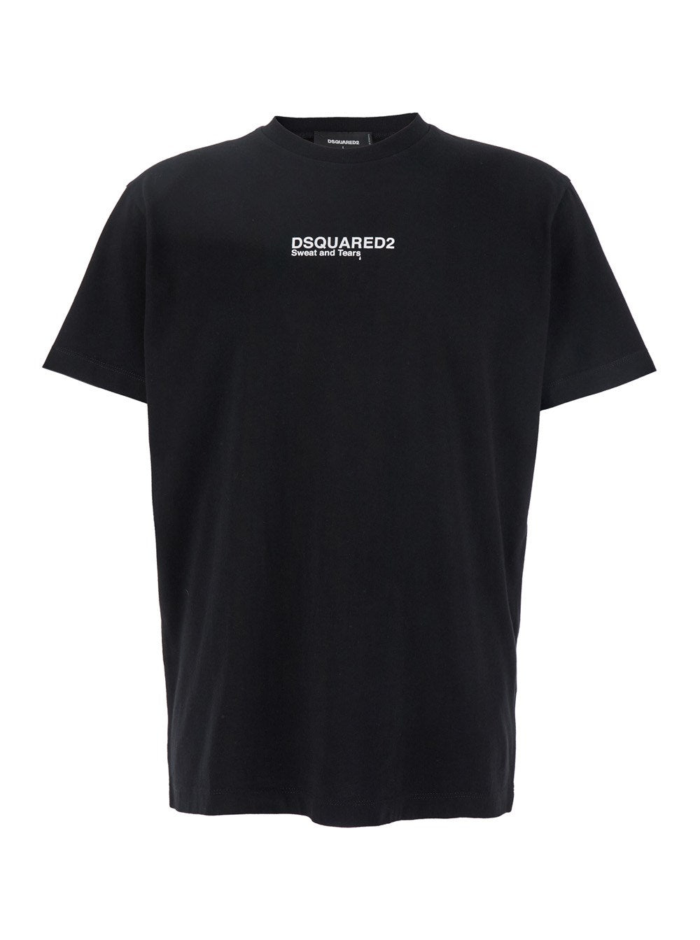 Dsquared2 'Cool Fit Tee' Black T-Shirt with Logo Print on the Front in Cotton Man