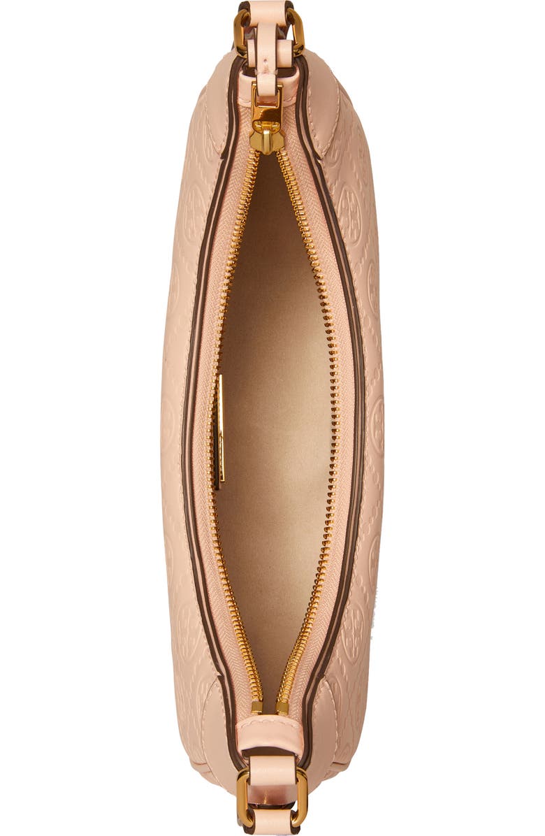 T-Monogram Embossed Crescent Shoulder Bag