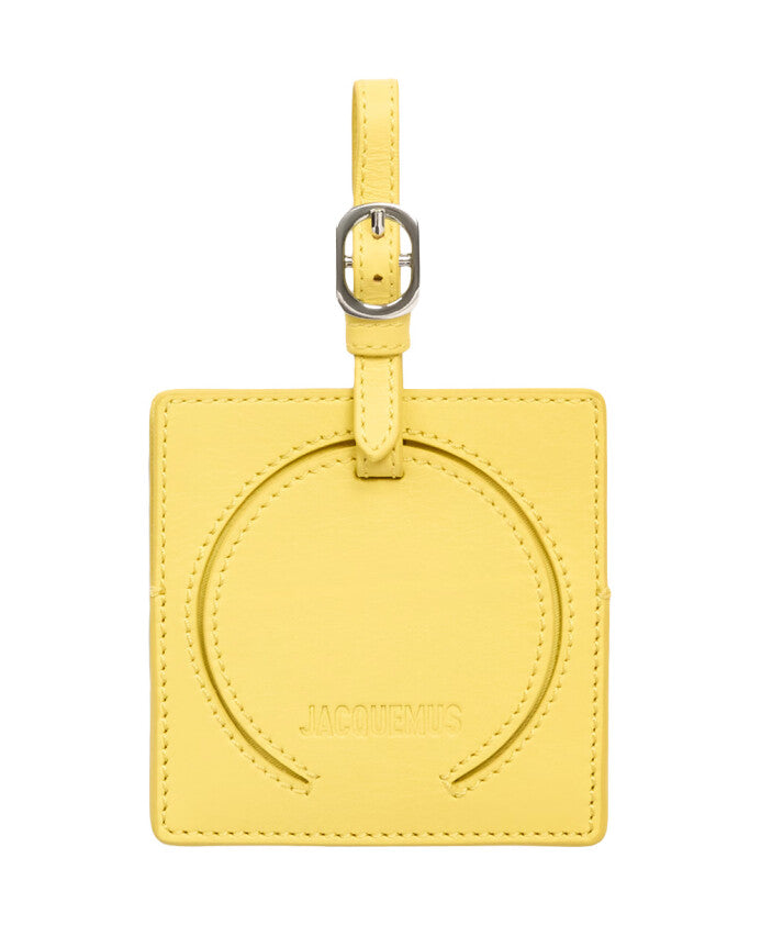 Yellow Round Squadre Luggage Tag