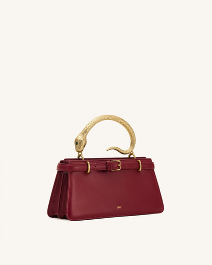 Elena Snake Handle Top Handle Bag - Matcha Green