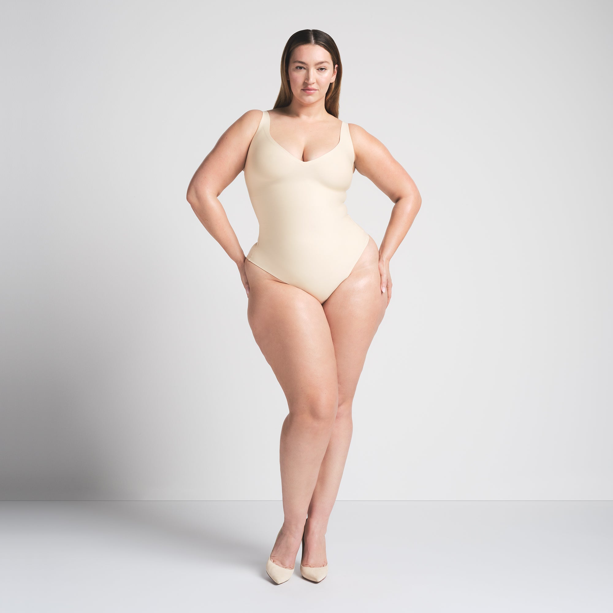 Skims Body Unlined Plunge Thong Bodysuit