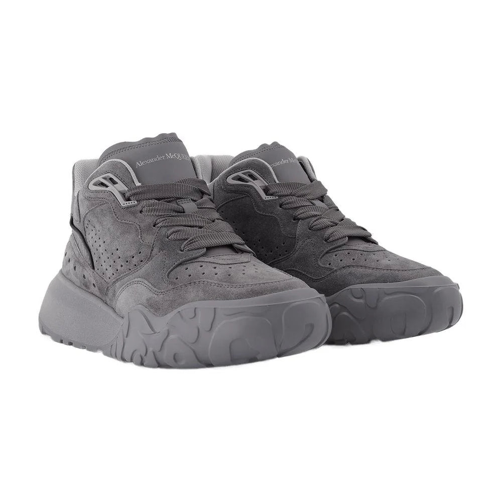 Alexander McQueen Men's New Court Calfskin Sneakers – Grey