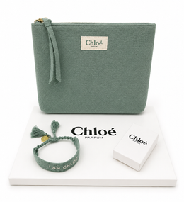 Genuine green Chloe Makeup Bag Set