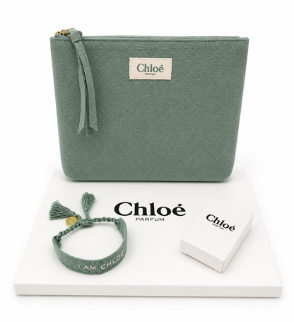 Genuine green Chloe Makeup Bag Set