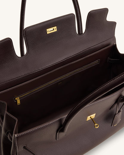 Yara Large Shoulder Bag - Dark Brown