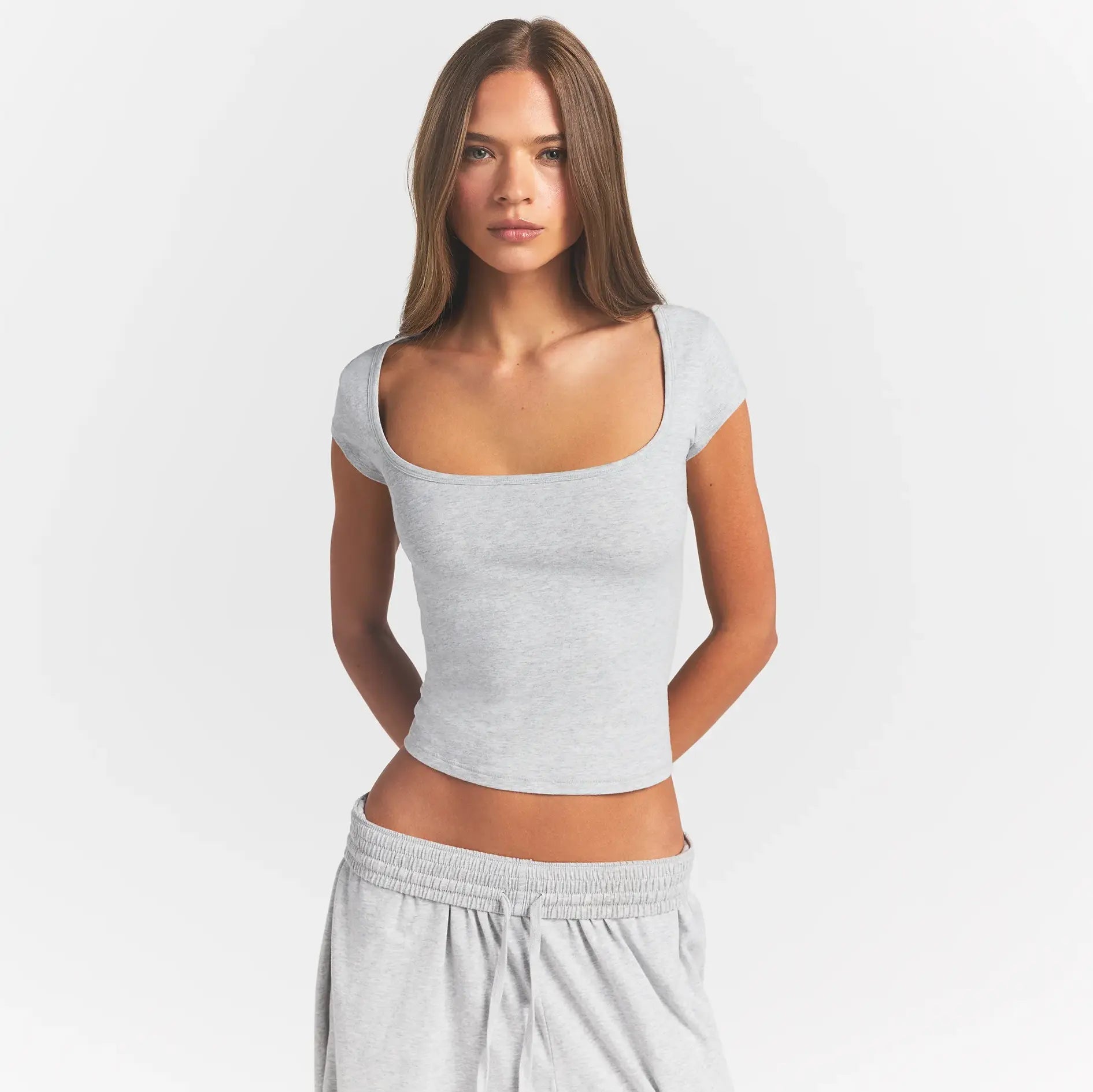 Cotton Jersey Scoop Neck T-shirt