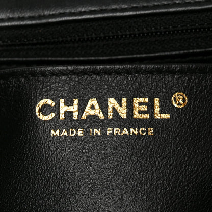 Chanel Lambskin Quilted Mini Coco Charms Rectangular Flap Black