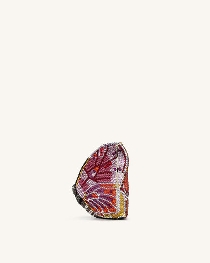 Paisley Crystal Butterfly Clutch - Blue