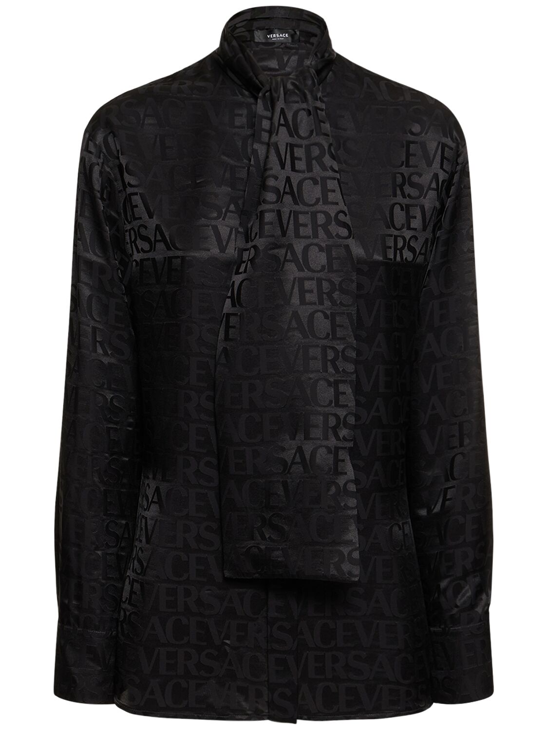 Versace Versace Logo jacquard silk twill shirt w/scarf - Size: XXS Shirts | Shop From The Mirage