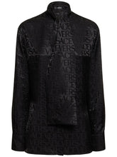 Versace Logo jacquard silk twill shirt w/scarf