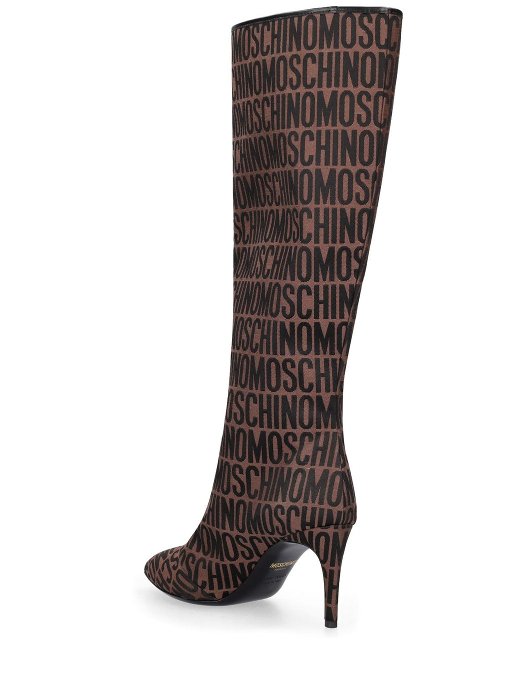 Moschino Moschino 75mm Logo jacquard tall boots - Size: UK 2 Boots | Shop From The Mirage