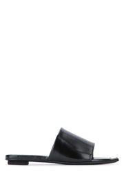 Prada Black Leather Slide Sandals
