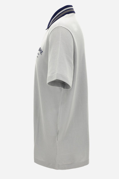 Versace Milano Embroidery Polo In Cotton Piquet