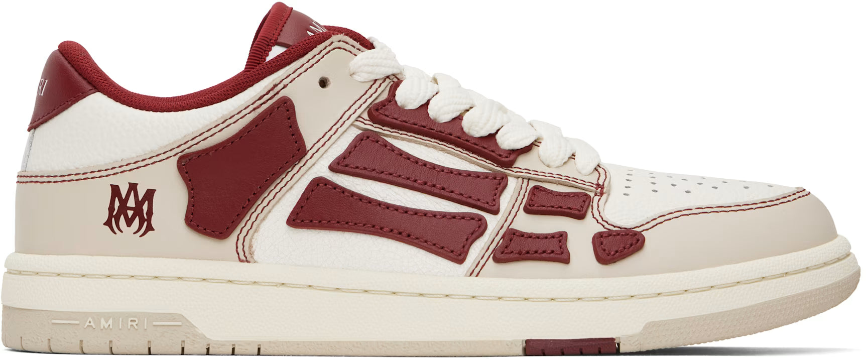 AMIRI Women Beige & Red Varsity Skel-Top Low Sneakers