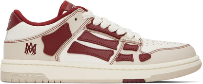 AMIRI Women Beige & Red Varsity Skel-Top Low Sneakers