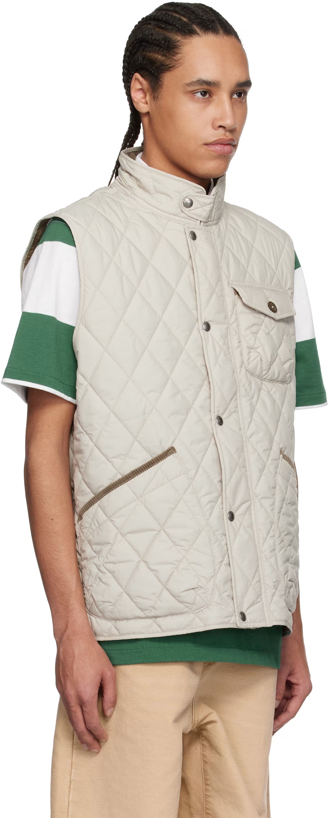 Polo Ralph Lauren Beige 'The Beaton' Quilted Utility Vest