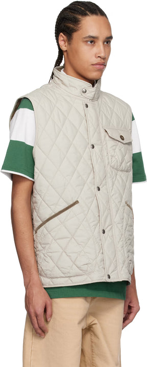 Polo Ralph Lauren Beige 'The Beaton' Quilted Utility Vest