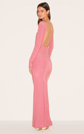 Blush Rose Double Layer Deep Back Maxi Dress