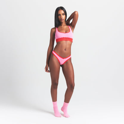 Lightweight Cotton Lace Thong