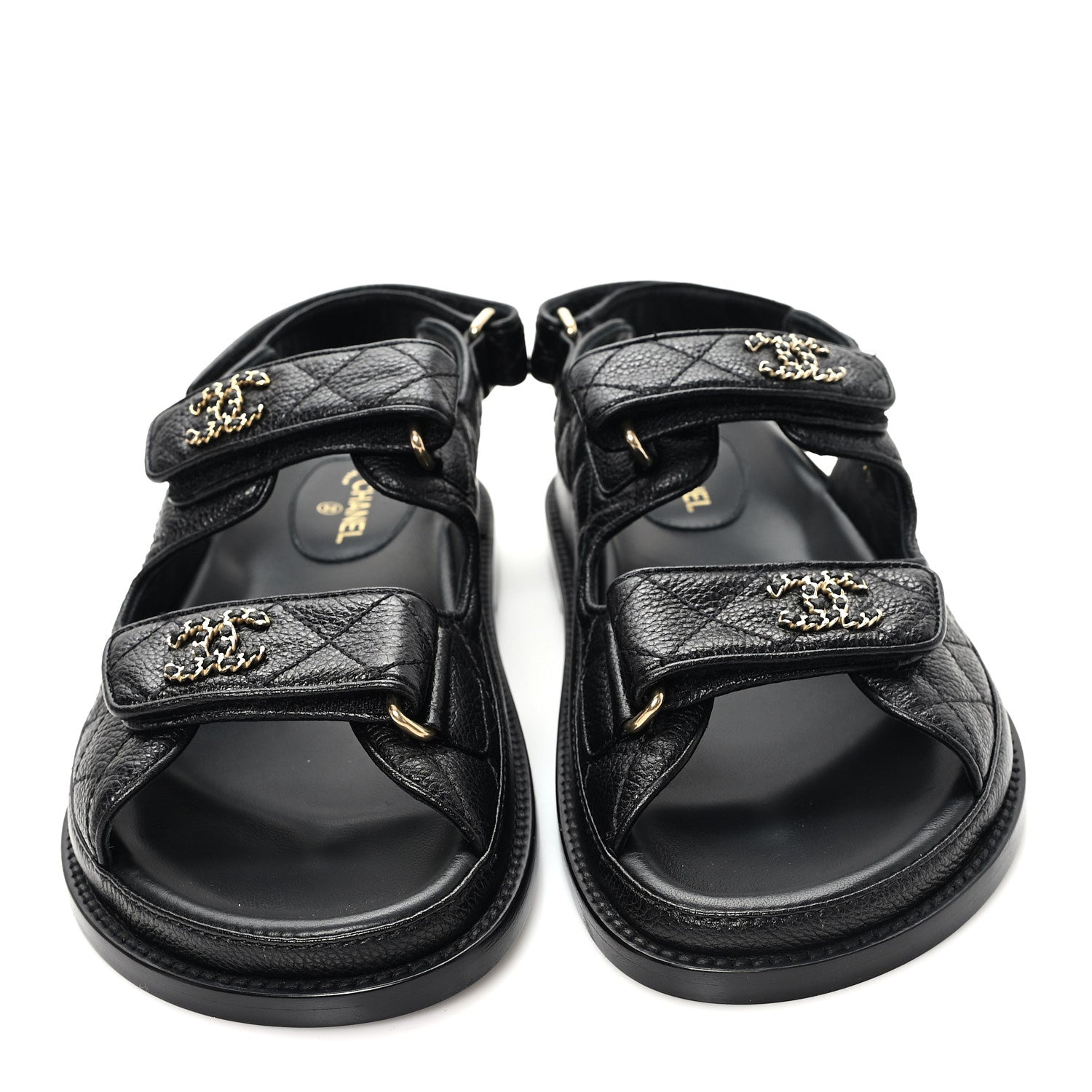 Grained Calfskin Velcro Dad Sandals