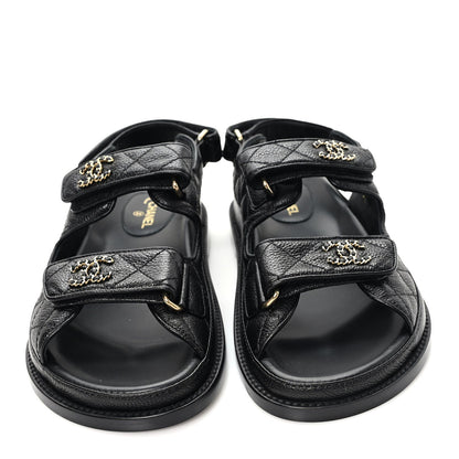 Grained Calfskin Velcro Dad Sandals
