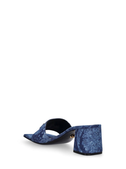 Versace Versace 55mm Denim mules - Size: UK 5 Sandals | Shop From The Mirage