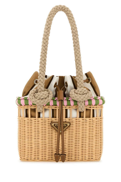 Natural Wicker Mini Bucket Bag