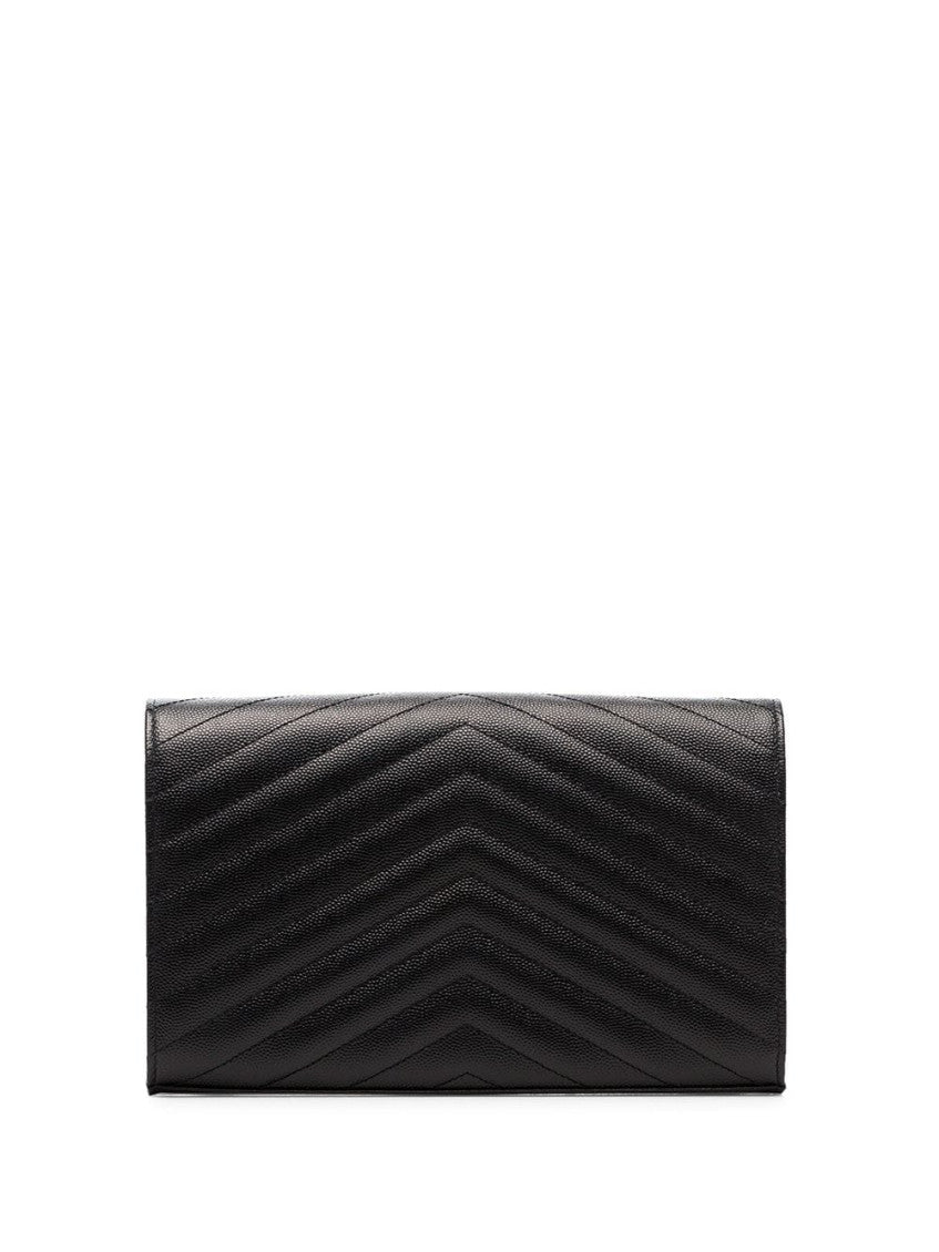 Saint Laurent Beige Quilted Leather chain on Wallet