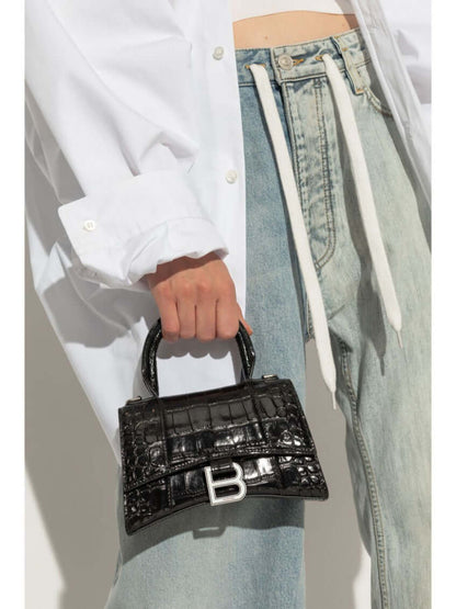 Balenciaga Black Hourglass Mini Satchel Bag - Size: One Size | Shop From The Mirage