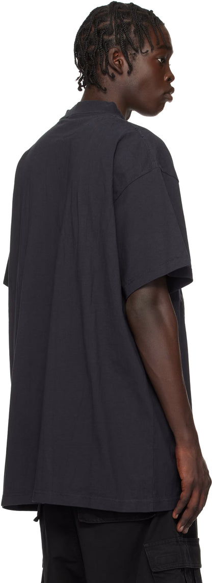 Black 'Agaicnelab' Oversized T-shirt