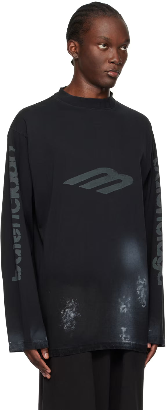 Black Graphic Long Sleeve T-Shirt