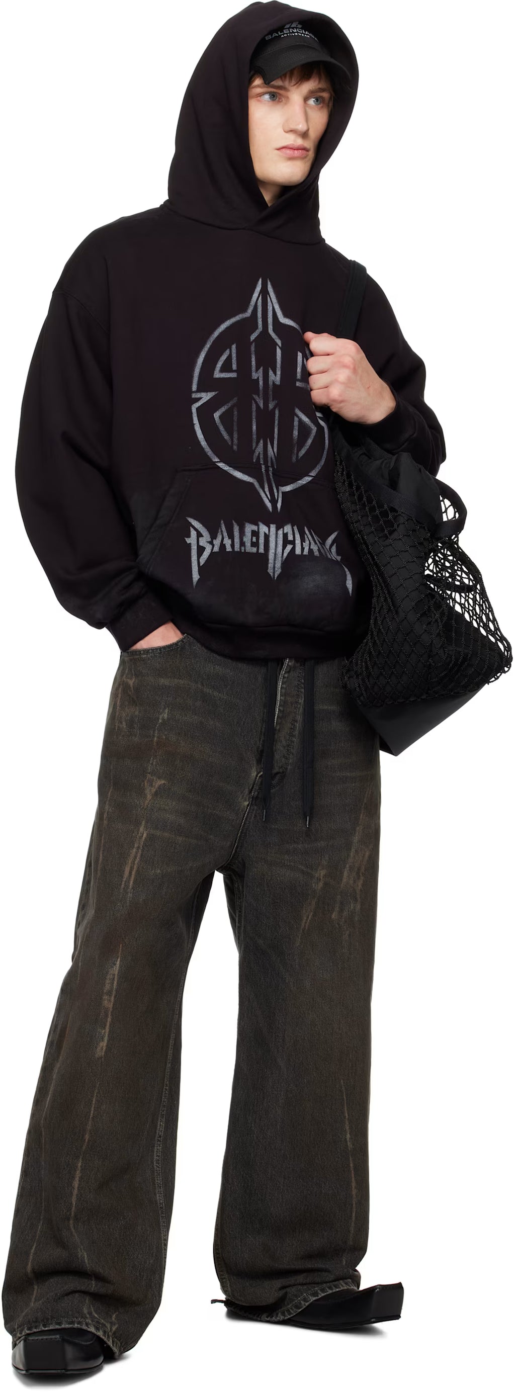 Black Metal BB Stencil Hoodie