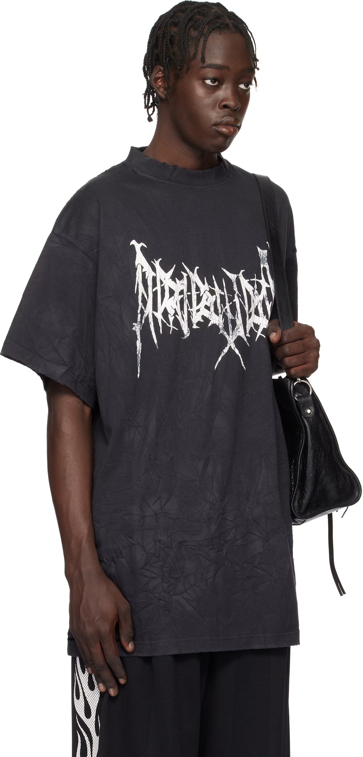 Black Metal Logo Oversized T-shirt