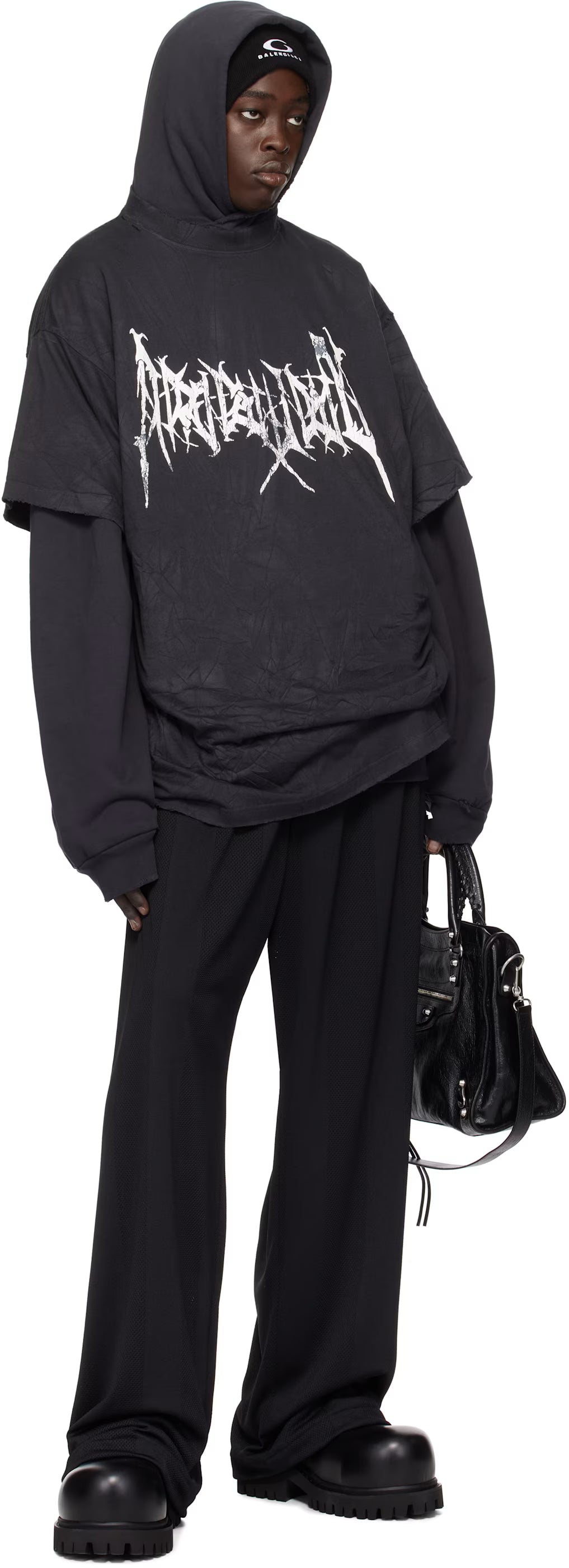 Black Metal Logo Oversized T-shirt