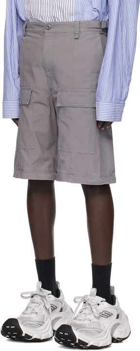 Gray Flared Cargo Pants