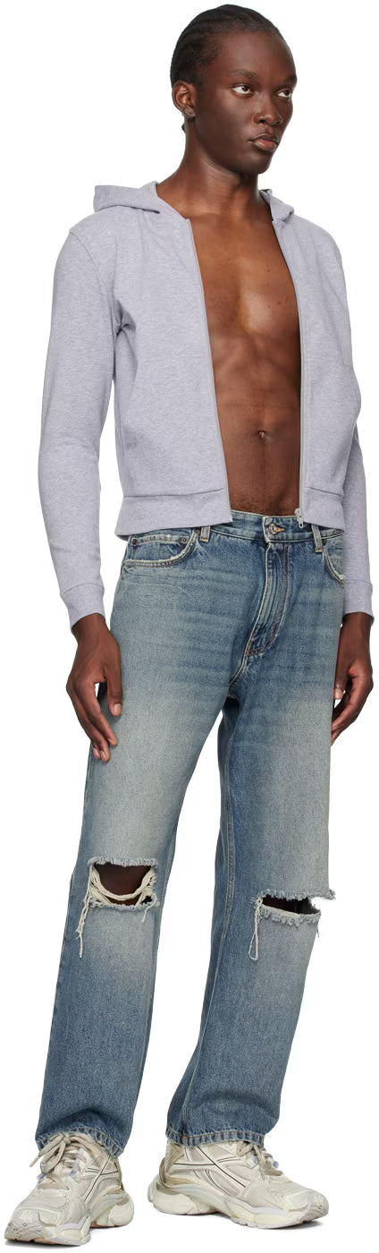 Gray Slim-Fit Hoodie