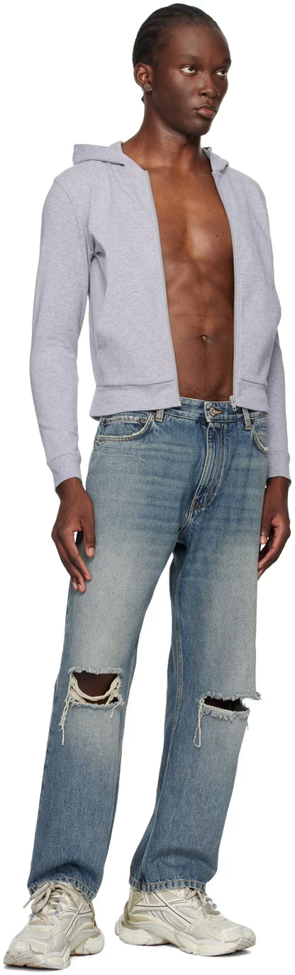 Gray Slim-Fit Hoodie