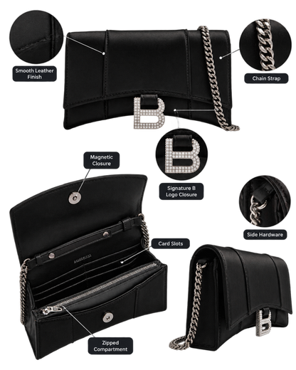 Balenciaga Hourglass chain wallet