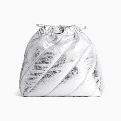 Balenciaga Small Crush Tote Bag in Metallized Leather