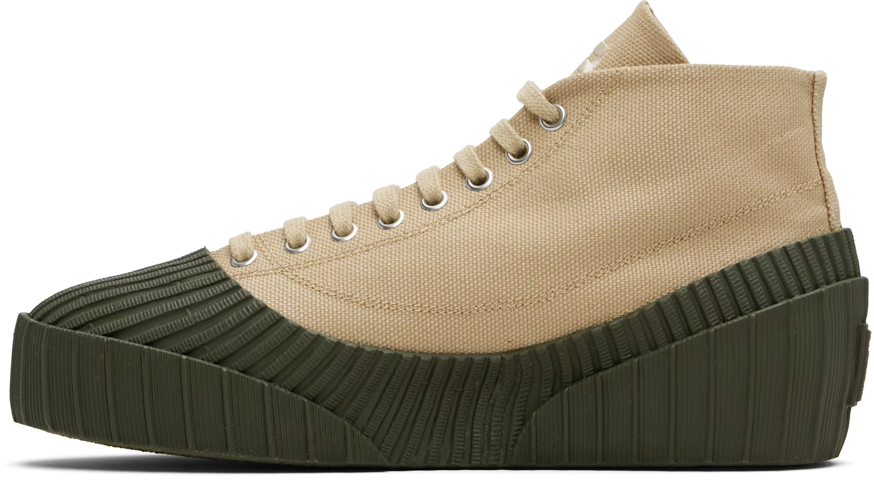 Balmain Beige & Khaki Riff Low Canvas Sneakers