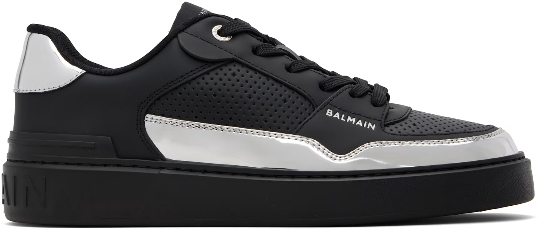 Balmain Black & Silver B-Court Flip Sneaker