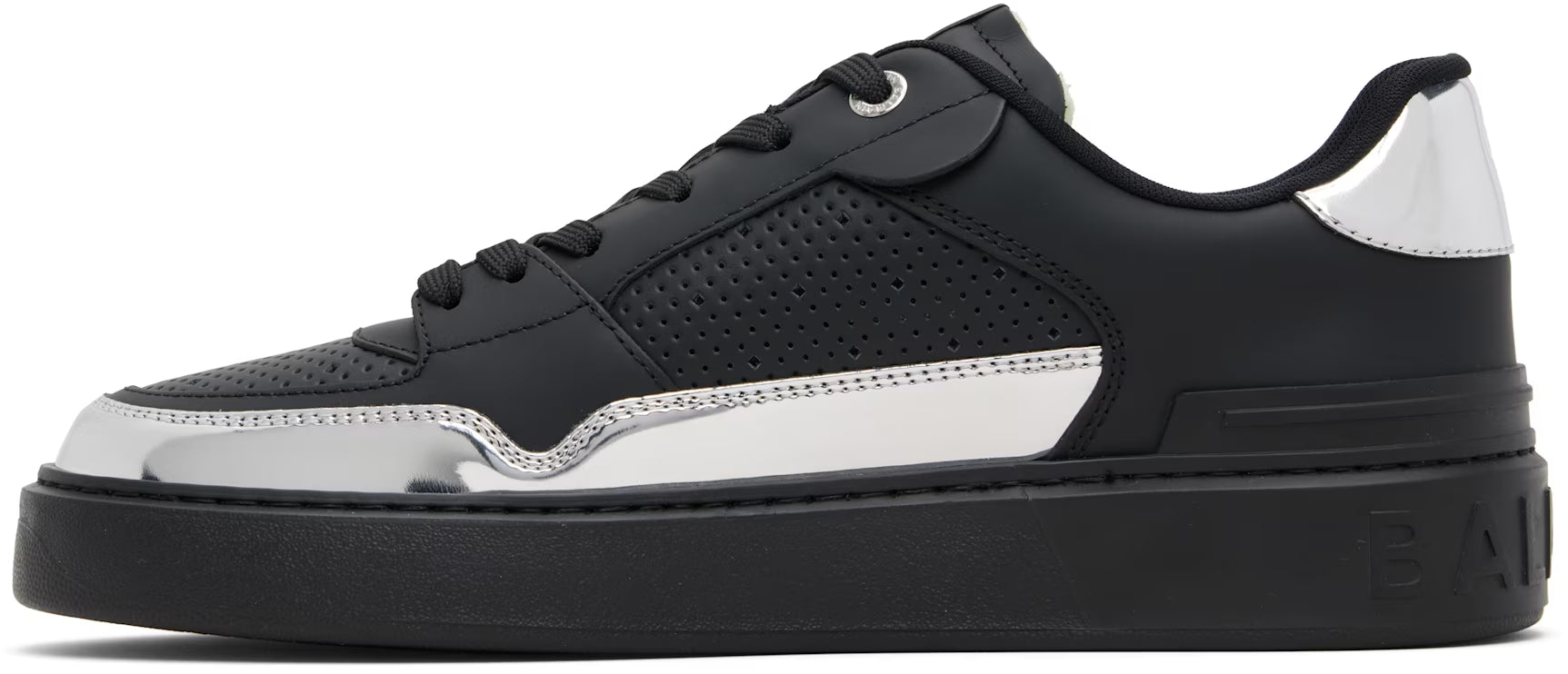 Balmain Black & Silver B-Court Flip Sneaker