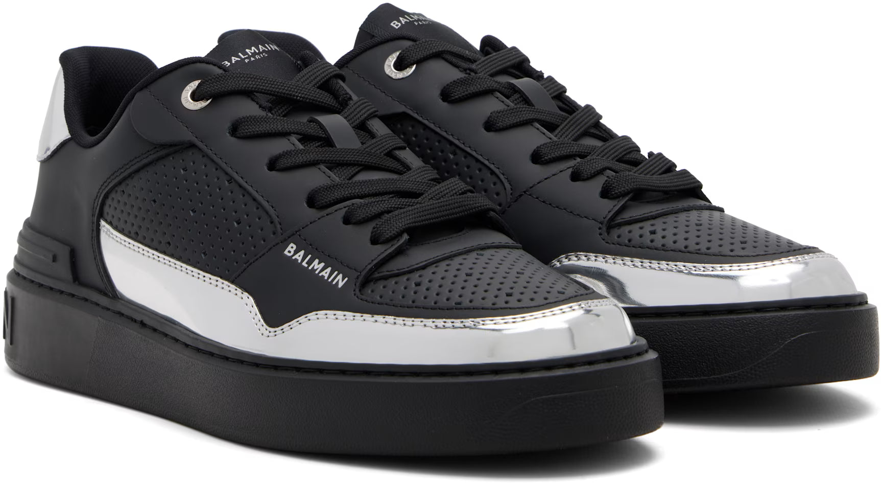 Balmain Black & Silver B-Court Flip Sneaker