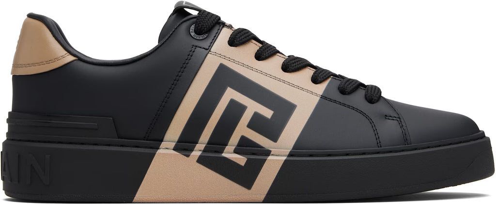 Balmain Black & Tan B-Court Sneaker