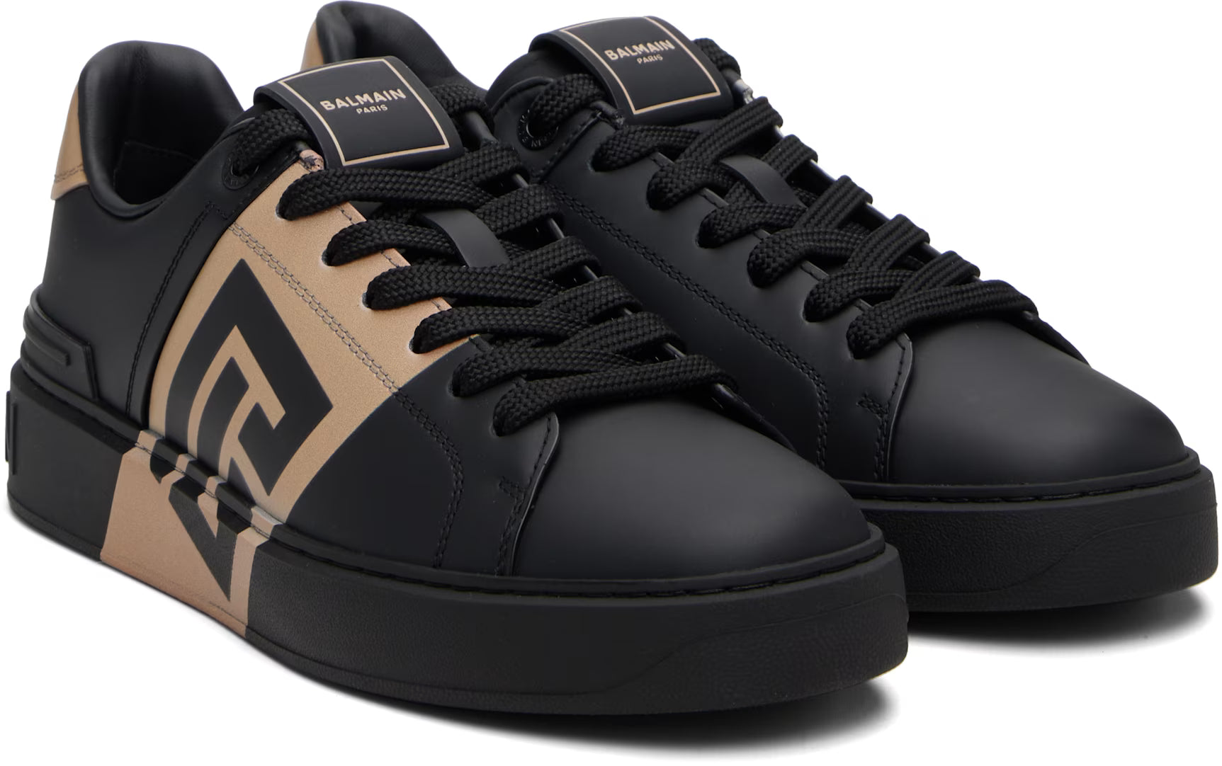 Balmain Black & Tan B-Court Sneaker