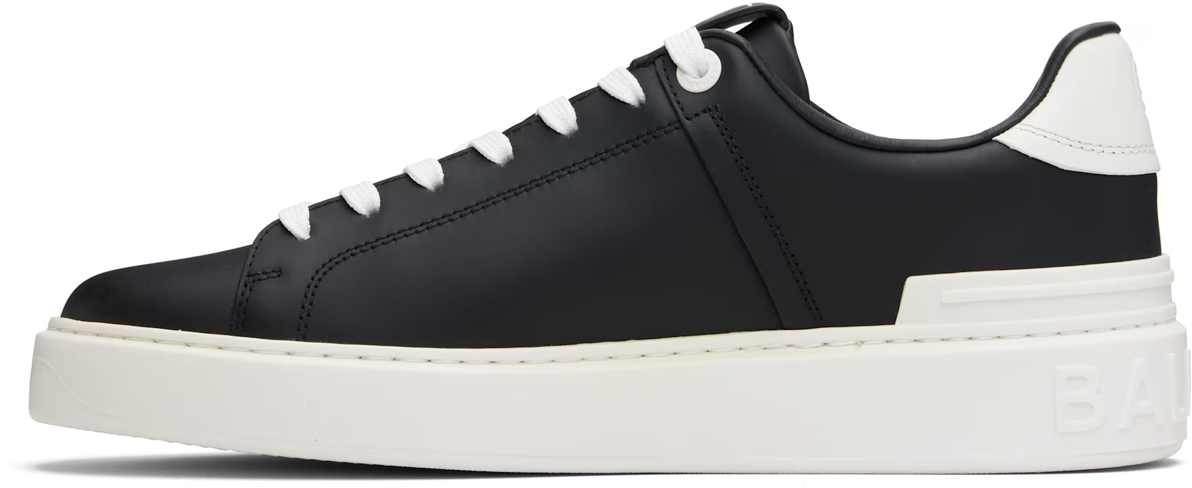 Balmain Black & White B-Court Printed Calfskin Sneakers