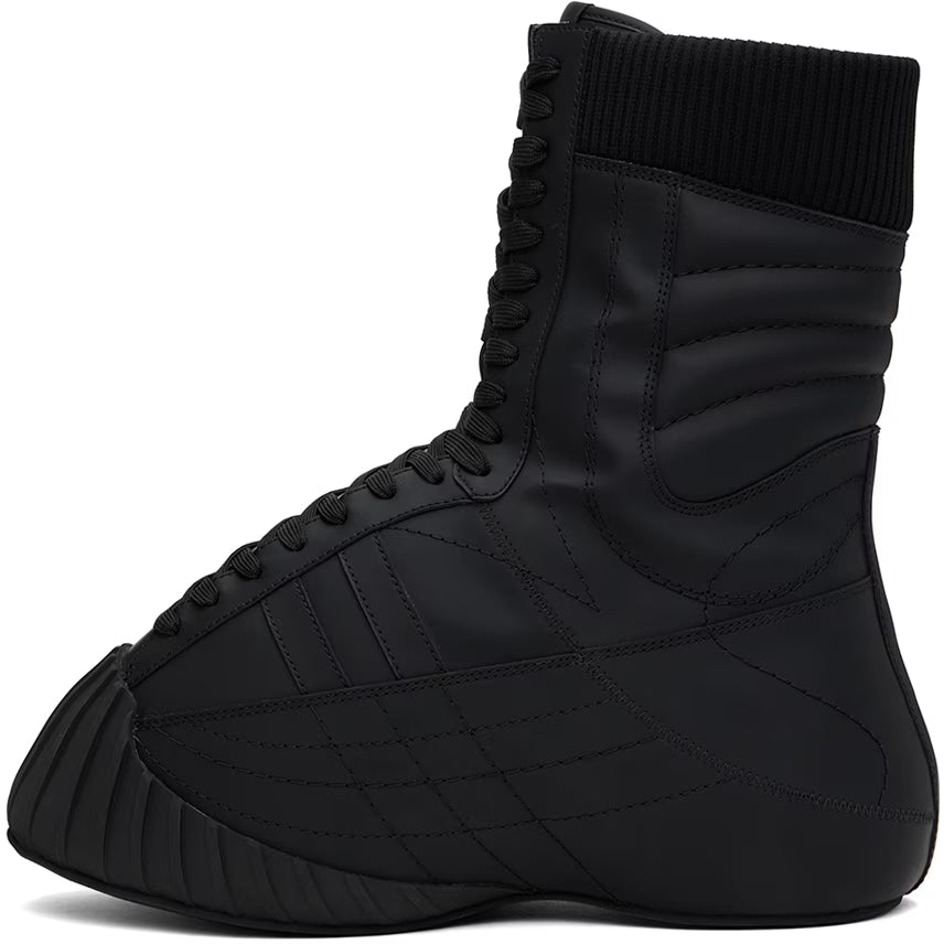 Balmain Black B-Cloud Rubberized Leather Boots