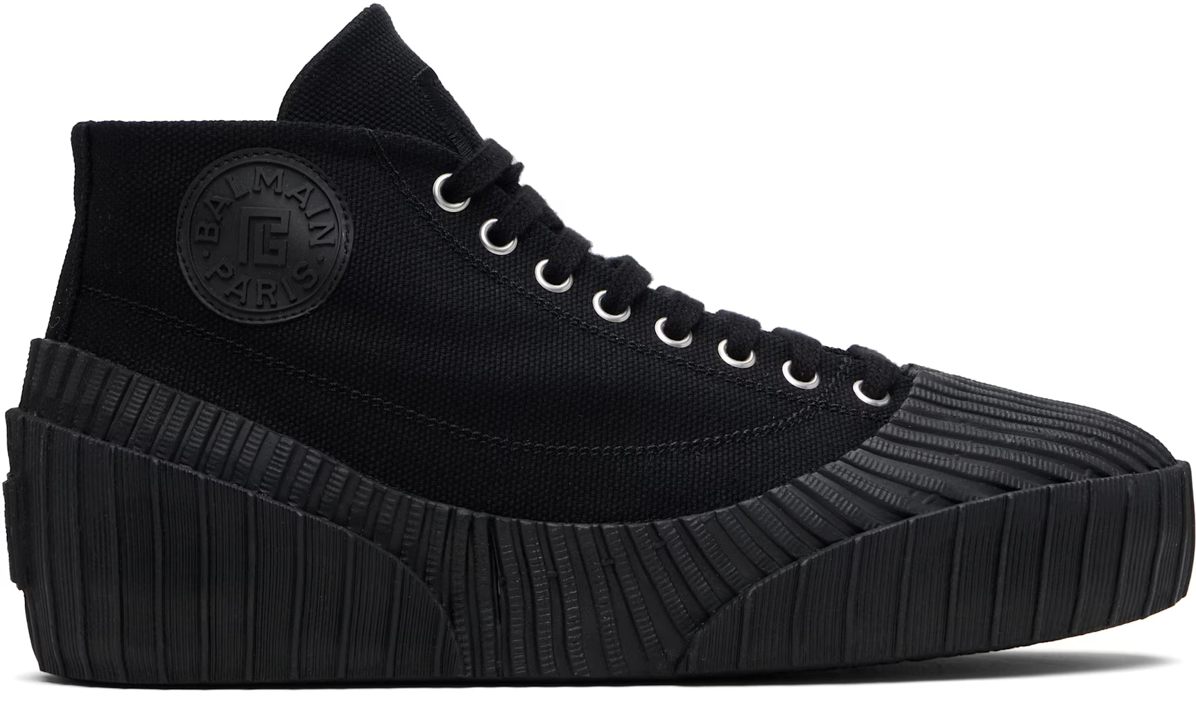 Balmain Black Riff Low Canvas Sneakers