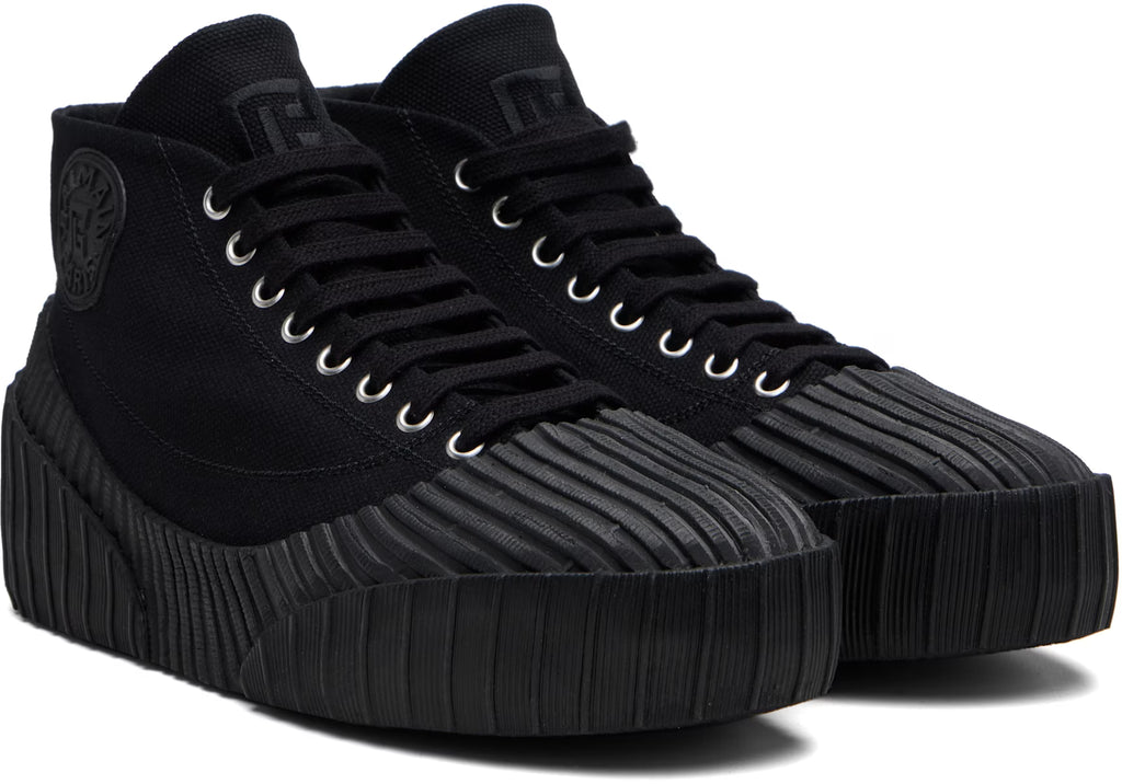 Balmain Black Riff Low Canvas Sneakers